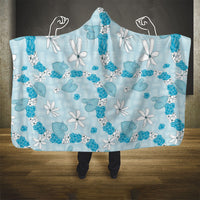 Hawaii Anthurium Tiare Pikake Lei Hooded Blanket UliUli Lauhala Art Pattern
