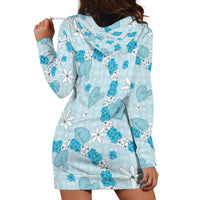 Hawaii Anthurium Tiare Pikake Lei Hoodie Dress UliUli Lauhala Art Pattern