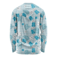 Hawaii Anthurium Tiare Pikake Lei Long Sleeve Shirt UliUli Lauhala Art Pattern