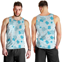 Hawaii Anthurium Tiare Pikake Lei Men Tank Top UliUli Lauhala Art Pattern LT01 - Polynesian Pride