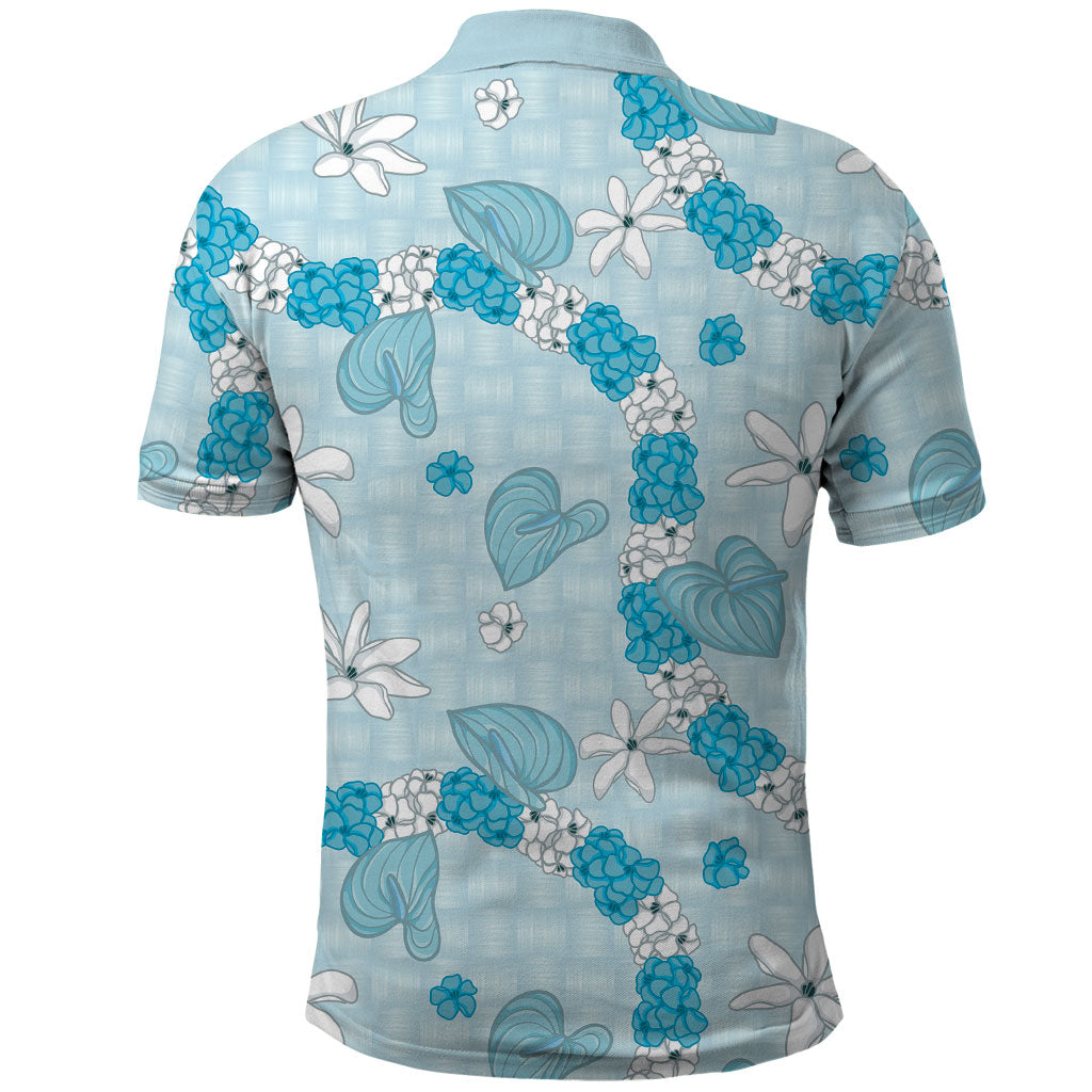 Hawaii Anthurium Tiare Pikake Lei Polo Shirt UliUli Lauhala Art Pattern