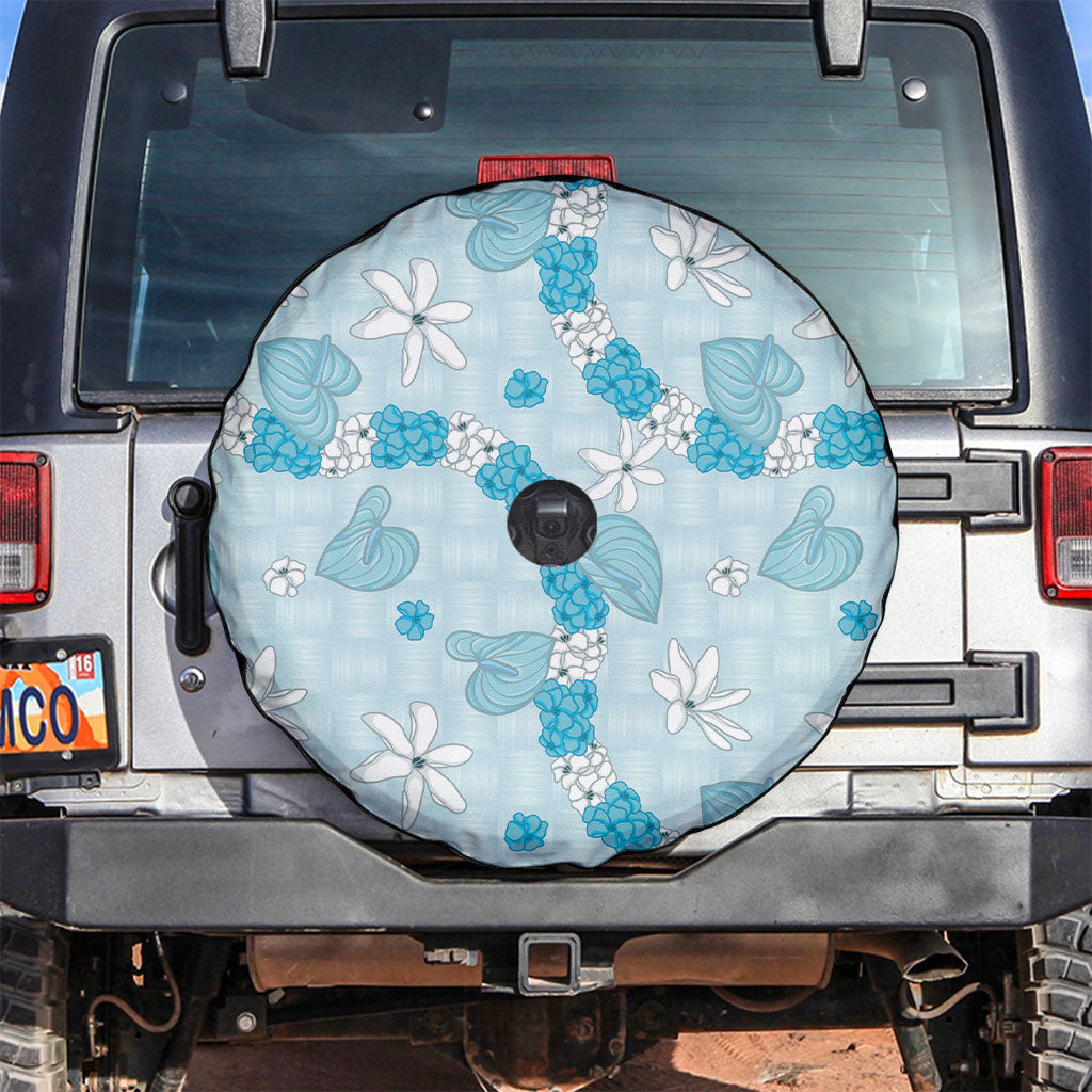 Hawaii Anthurium Tiare Pikake Lei Spare Tire Cover UliUli Lauhala Art Pattern