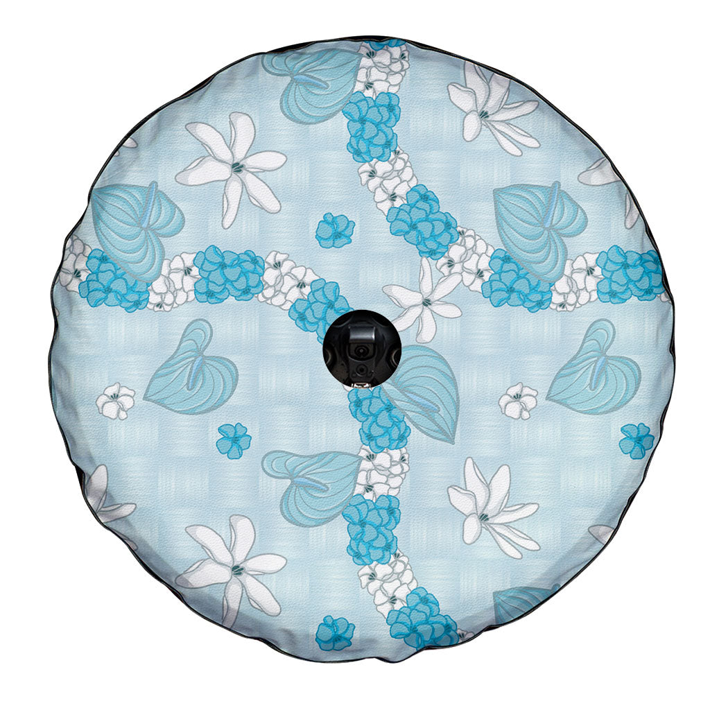 Hawaii Anthurium Tiare Pikake Lei Spare Tire Cover UliUli Lauhala Art Pattern