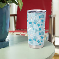 Hawaii Anthurium Tiare Pikake Lei Tumbler Cup UliUli Lauhala Art Pattern