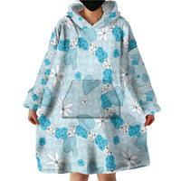 Hawaii Anthurium Tiare Pikake Lei Wearable Blanket Hoodie UliUli Lauhala Art Pattern LT01 - Polynesian Pride