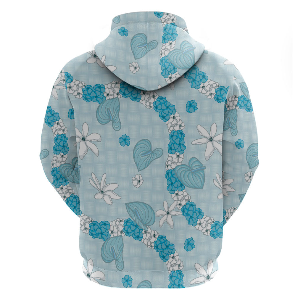 Hawaii Anthurium Tiare Pikake Lei Zip Hoodie UliUli Lauhala Art Pattern