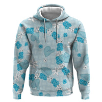 Hawaii Anthurium Tiare Pikake Lei Zip Hoodie UliUli Lauhala Art Pattern