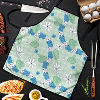Hawaii Anthurium Tiare Pikake Lei Apron Omaomao Lauhala Art Pattern LT01 Green - Polynesian Pride