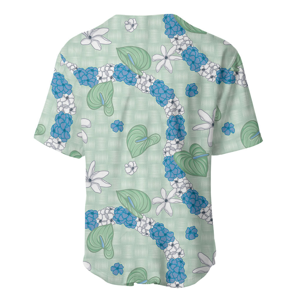 Hawaii Anthurium Tiare Pikake Lei Baseball Jersey Omaomao Lauhala Art Pattern