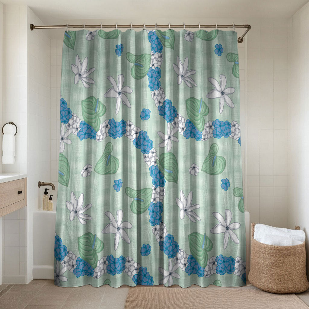Hawaii Anthurium Tiare Pikake Lei Bathroom Set Omaomao Lauhala Art Pattern