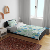 Hawaii Anthurium Tiare Pikake Lei Bedding Set Omaomao Lauhala Art Pattern