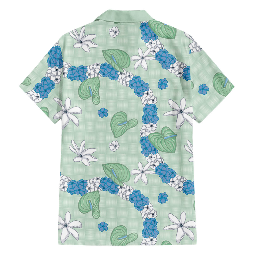 Hawaii Anthurium Tiare Pikake Lei Family Matching Mermaid Dress and Hawaiian Shirt Omaomao Lauhala Art Pattern