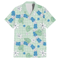 Hawaii Anthurium Tiare Pikake Lei Family Matching Off Shoulder Maxi Dress and Hawaiian Shirt Omaomao Lauhala Art Pattern