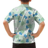 Hawaii Anthurium Tiare Pikake Lei Family Matching Off Shoulder Short Dress and Hawaiian Shirt Omaomao Lauhala Art Pattern