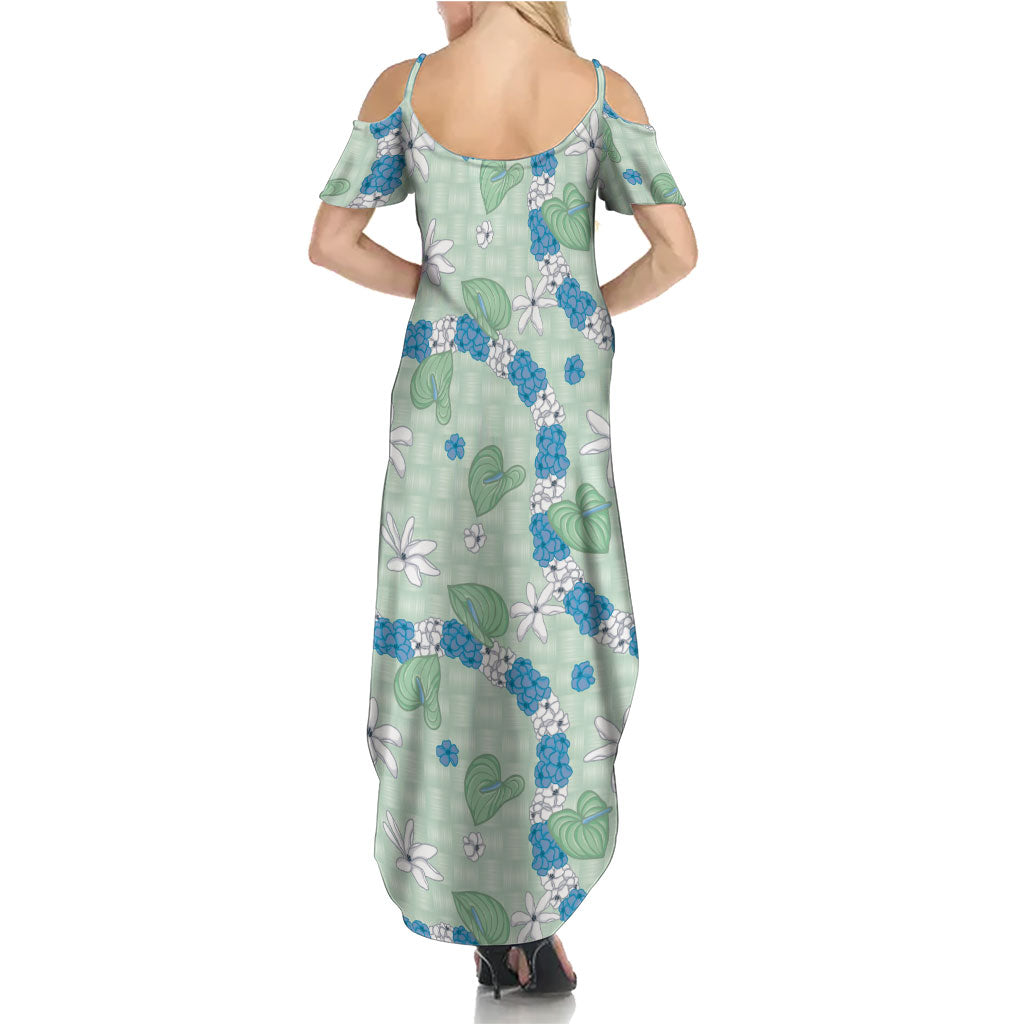 Hawaii Anthurium Tiare Pikake Lei Family Matching Summer Maxi Dress and Hawaiian Shirt Omaomao Lauhala Art Pattern