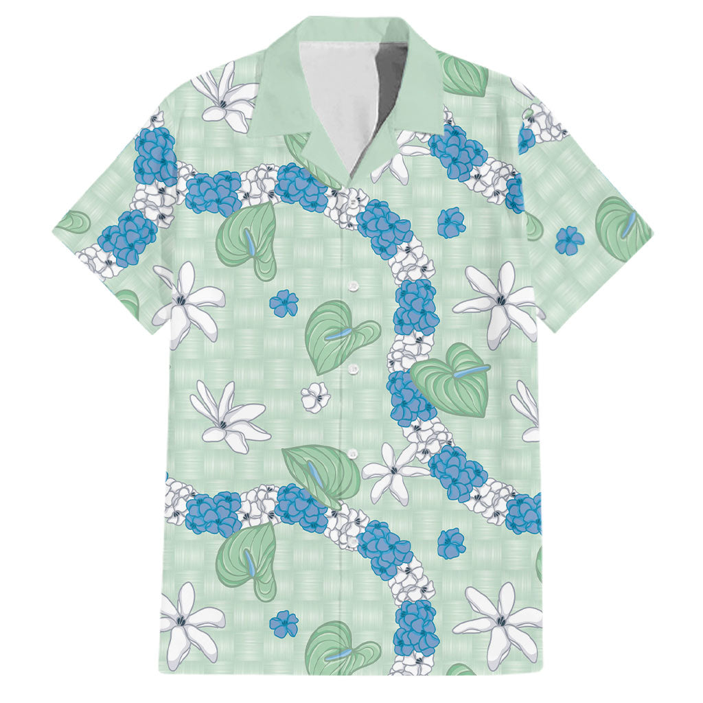 Hawaii Anthurium Tiare Pikake Lei Family Matching Tank Maxi Dress and Hawaiian Shirt Omaomao Lauhala Art Pattern