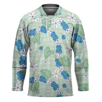 Hawaii Anthurium Tiare Pikake Lei Hockey Jersey Omaomao Lauhala Art Pattern LT01 Unisex Green - Polynesian Pride