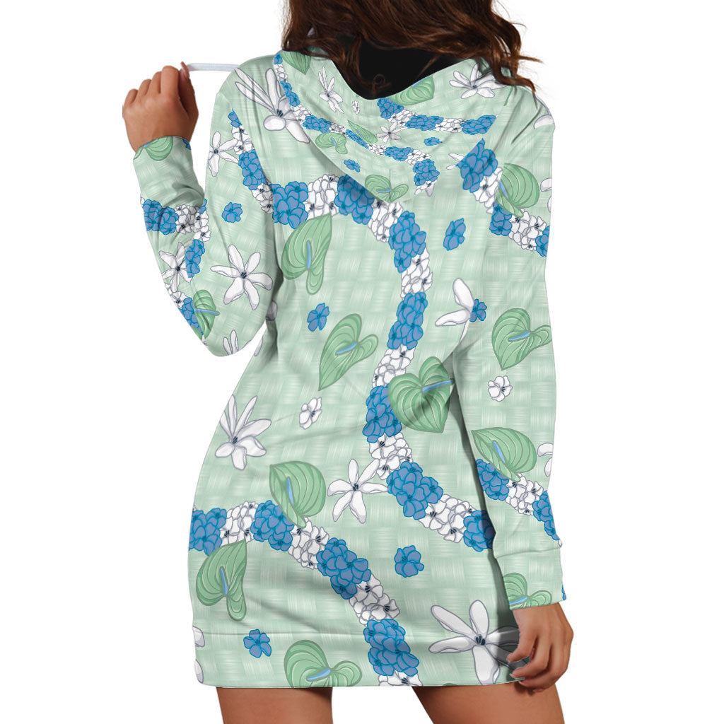 Hawaii Anthurium Tiare Pikake Lei Hoodie Dress Omaomao Lauhala Art Pattern LT01 - Polynesian Pride
