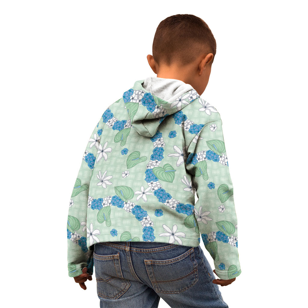 Hawaii Anthurium Tiare Pikake Lei Kid Hoodie Omaomao Lauhala Art Pattern