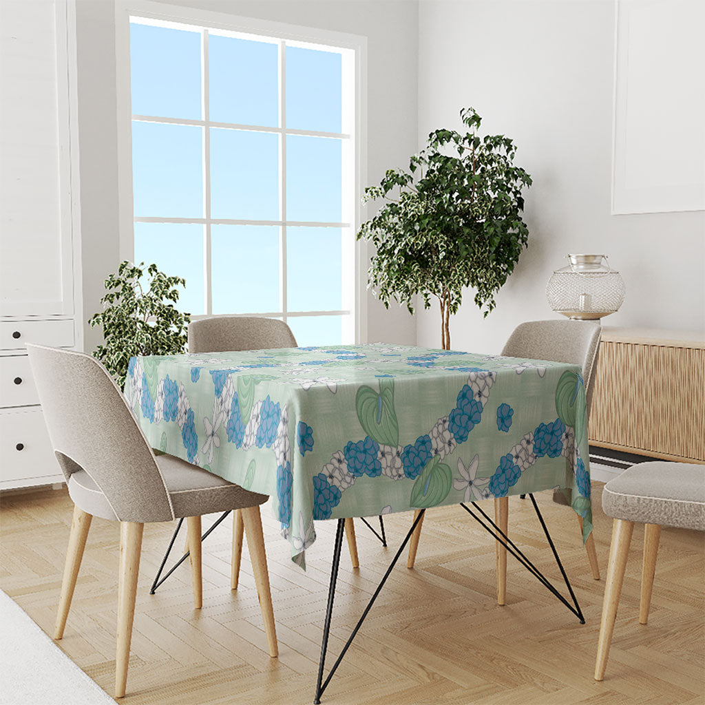 Hawaii Anthurium Tiare Pikake Lei Tablecloth Omaomao Lauhala Art Pattern