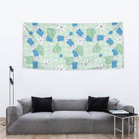 Hawaii Anthurium Tiare Pikake Lei Tapestry Omaomao Lauhala Art Pattern