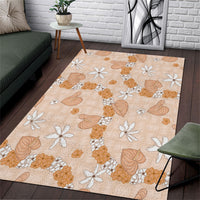 Hawaii Anthurium Tiare Pikake Lei Area Rug Alani Lauhala Art Pattern