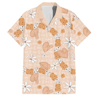 Hawaii Anthurium Tiare Pikake Lei Family Matching Mermaid Dress and Hawaiian Shirt Alani Lauhala Art Pattern LT01 Dad's Shirt - Short Sleeve Orange - Polynesian Pride