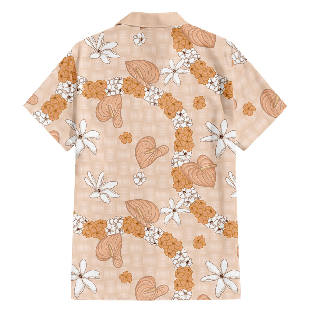 Hawaii Anthurium Tiare Pikake Lei Family Matching Mermaid Dress and Hawaiian Shirt Alani Lauhala Art Pattern LT01 - Polynesian Pride