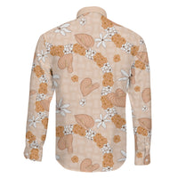 Hawaii Anthurium Tiare Pikake Lei Family Matching Off Shoulder Short Dress and Hawaiian Shirt Alani Lauhala Art Pattern