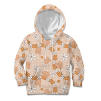 Hawaii Anthurium Tiare Pikake Lei Kid Hoodie Alani Lauhala Art Pattern LT01 Hoodie Orange - Polynesian Pride