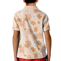 Hawaii Anthurium Tiare Pikake Lei Kid Polo Shirt Alani Lauhala Art Pattern LT01 - Polynesian Pride