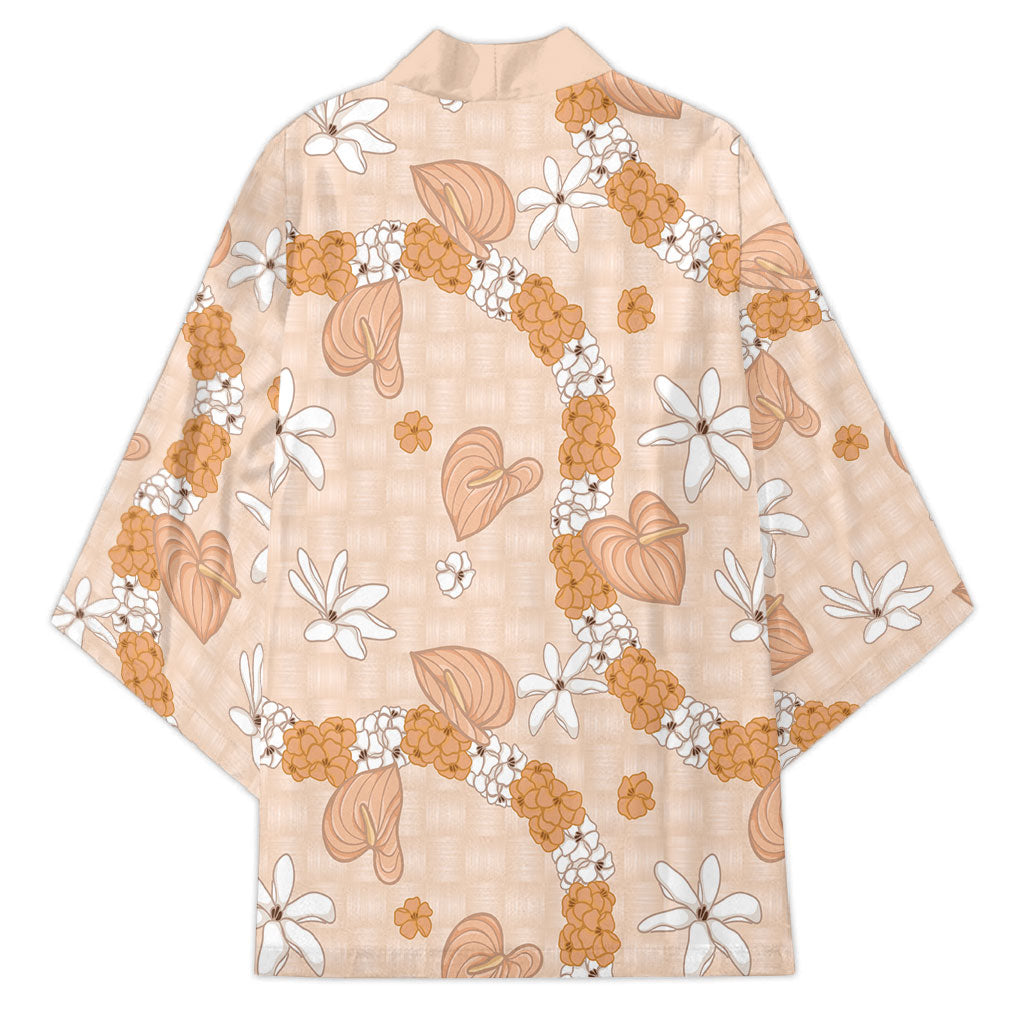 Hawaii Anthurium Tiare Pikake Lei Kimono Alani Lauhala Art Pattern LT01 - Polynesian Pride
