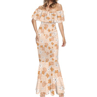 Hawaii Anthurium Tiare Pikake Lei Mermaid Dress Alani Lauhala Art Pattern