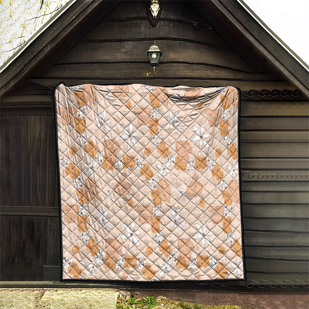 Hawaii Anthurium Tiare Pikake Lei Quilt Alani Lauhala Art Pattern
