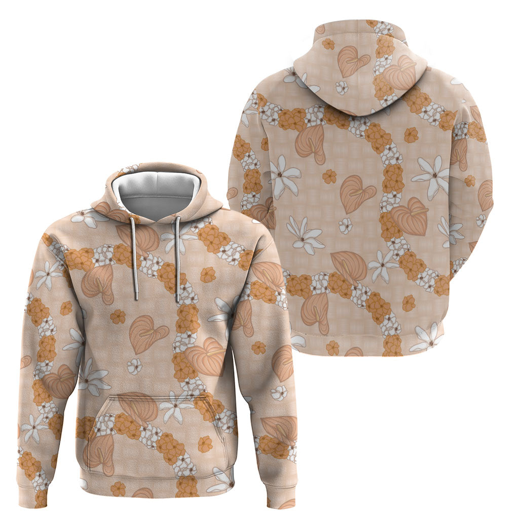 Hawaii Anthurium Tiare Pikake Lei Zip Hoodie Alani Lauhala Art Pattern LT01 - Polynesian Pride
