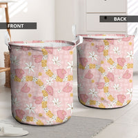 Hawaii Anthurium Tiare Pikake Lei Laundry Basket Akala Lauhala Art Pattern