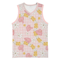 Hawaii Anthurium Tiare Pikake Lei Basketball Jersey Akala Lauhala Art Pattern