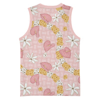 Hawaii Anthurium Tiare Pikake Lei Basketball Jersey Akala Lauhala Art Pattern