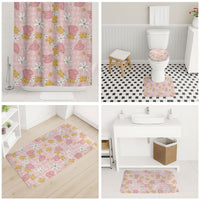 Hawaii Anthurium Tiare Pikake Lei Bathroom Set Akala Lauhala Art Pattern