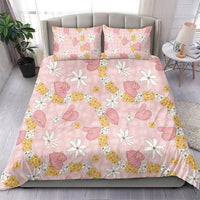 Hawaii Anthurium Tiare Pikake Lei Bedding Set Akala Lauhala Art Pattern LT01 - Polynesian Pride