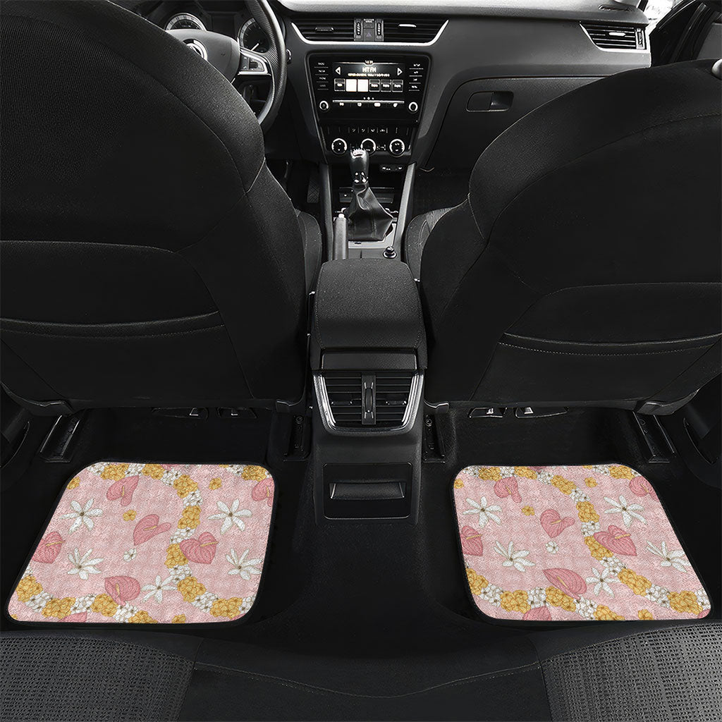Hawaii Anthurium Tiare Pikake Lei Car Mats Akala Lauhala Art Pattern