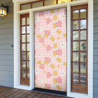 Hawaii Anthurium Tiare Pikake Lei Door Cover Akala Lauhala Art Pattern LT01 - Polynesian Pride