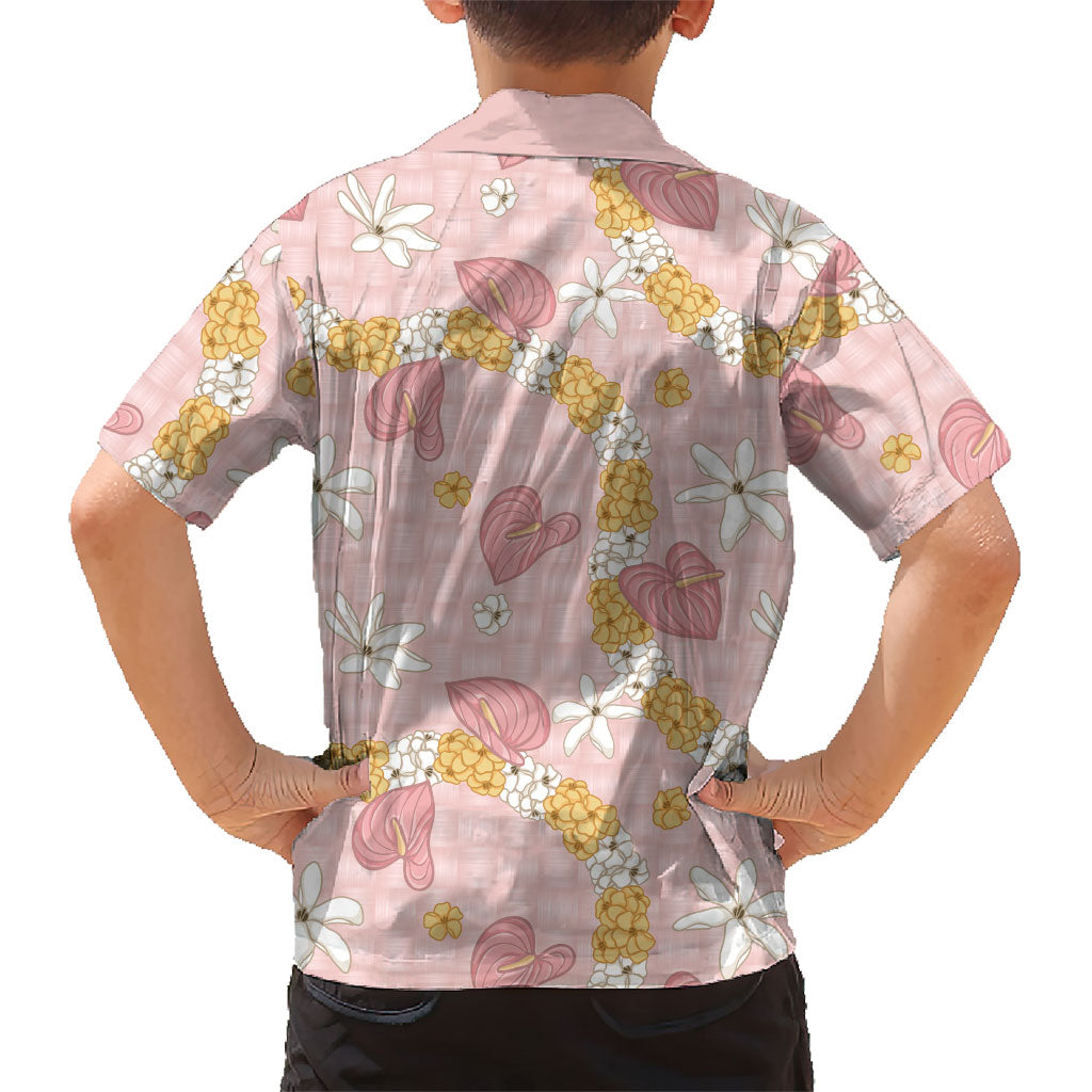 Hawaii Anthurium Tiare Pikake Lei Family Matching Puletasi and Hawaiian Shirt Akala Lauhala Art Pattern LT01 - Polynesian Pride