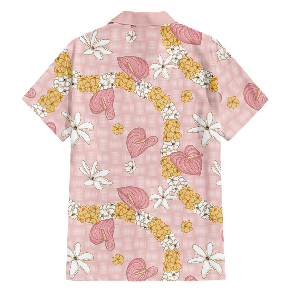 Hawaii Anthurium Tiare Pikake Lei Family Matching Puletasi and Hawaiian Shirt Akala Lauhala Art Pattern LT01 - Polynesian Pride