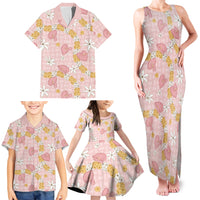Hawaii Anthurium Tiare Pikake Lei Family Matching Tank Maxi Dress and Hawaiian Shirt Akala Lauhala Art Pattern LT01 - Polynesian Pride