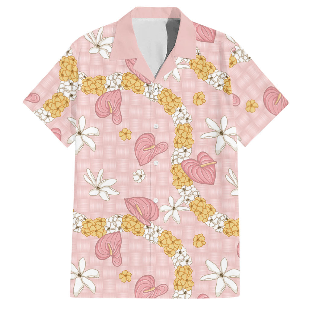 Hawaii Anthurium Tiare Pikake Lei Hawaiian Shirt Akala Lauhala Art Pattern