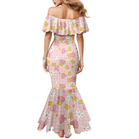 Hawaii Anthurium Tiare Pikake Lei Mermaid Dress Akala Lauhala Art Pattern LT01 - Polynesian Pride