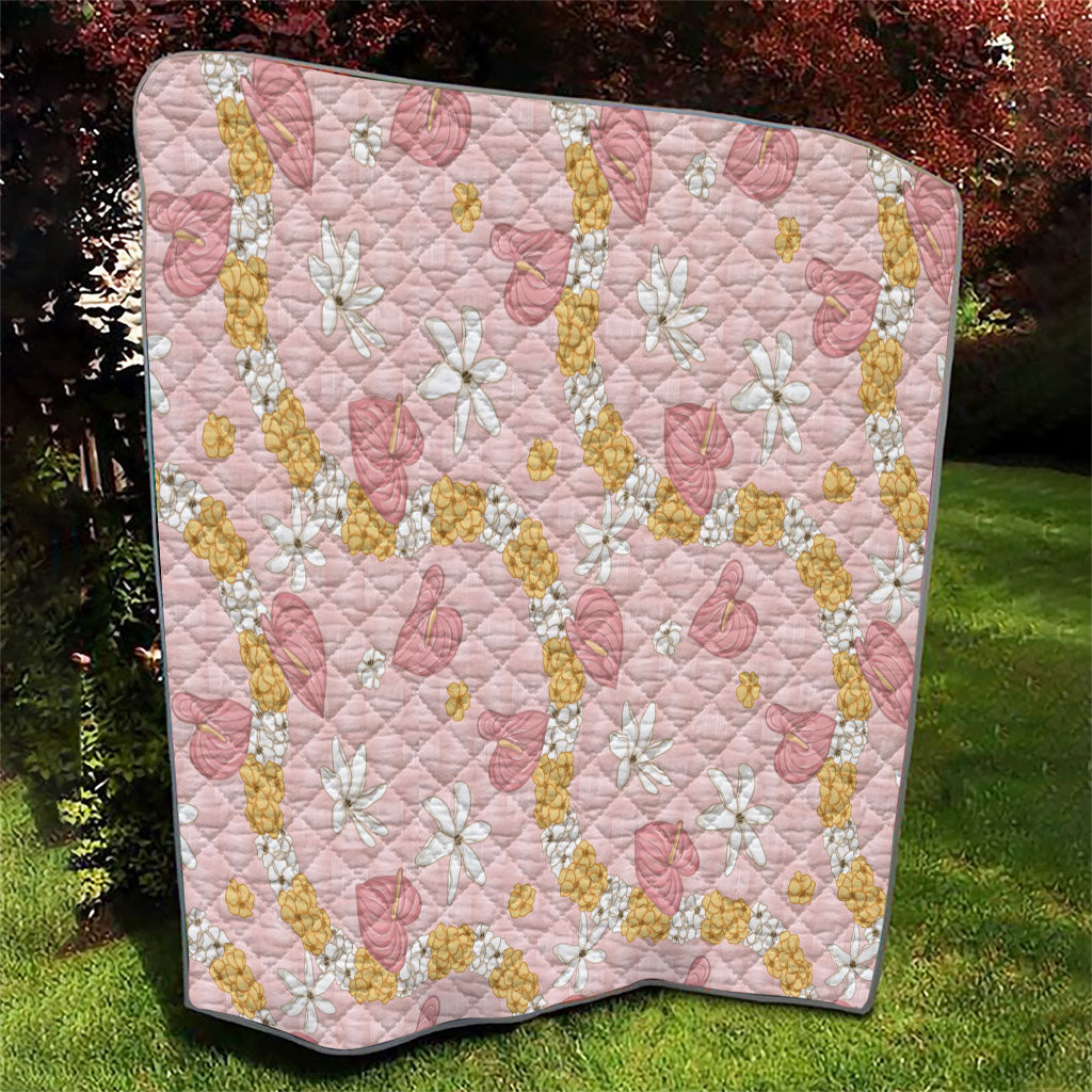 Hawaii Anthurium Tiare Pikake Lei Quilt Akala Lauhala Art Pattern