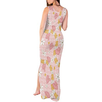 Hawaii Anthurium Tiare Pikake Lei Tank Maxi Dress Akala Lauhala Art Pattern