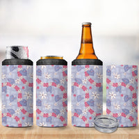 Hawaii Anthurium Tiare Pikake Lei 4 in 1 Can Cooler Tumbler Poni Lauhala Art Pattern LT01 - Polynesian Pride